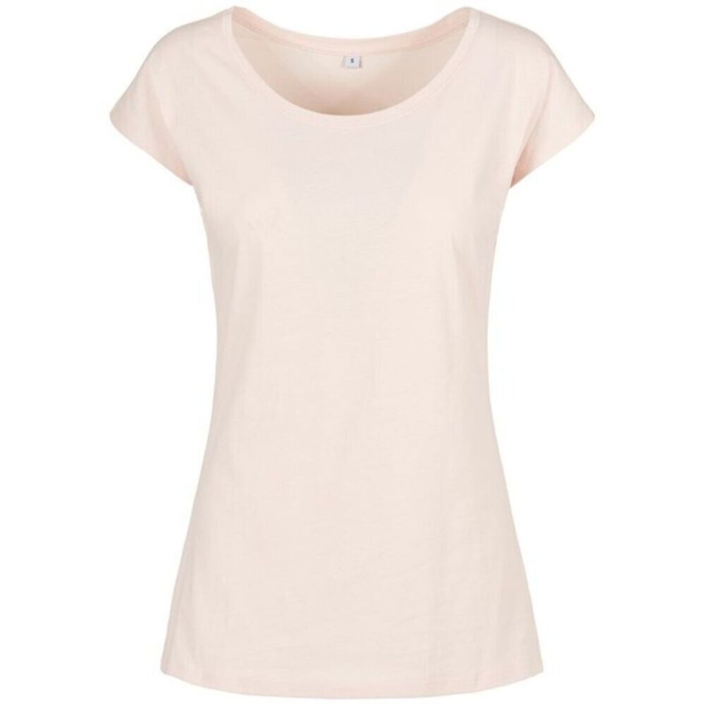 Build Your Brand Womens/Ladies Wide Neck / Pink